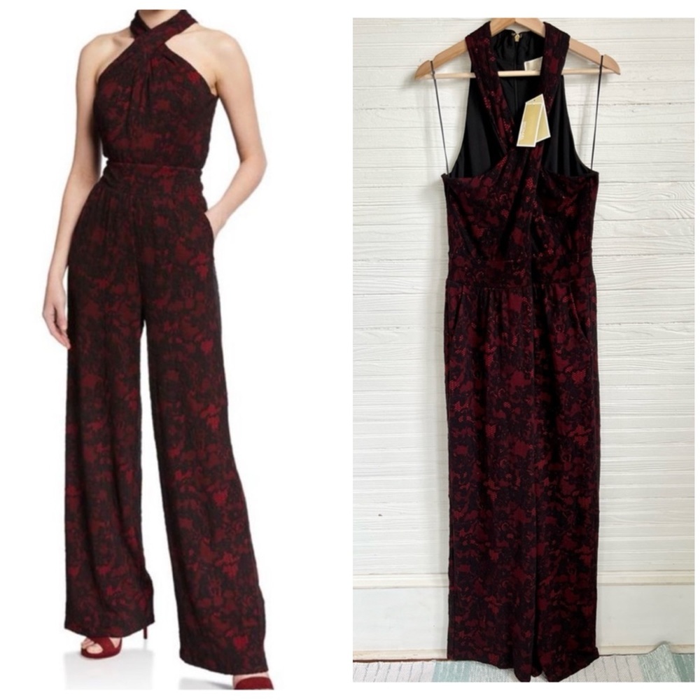 MICHAEL Michael Kors Red and Black Jumpsuit